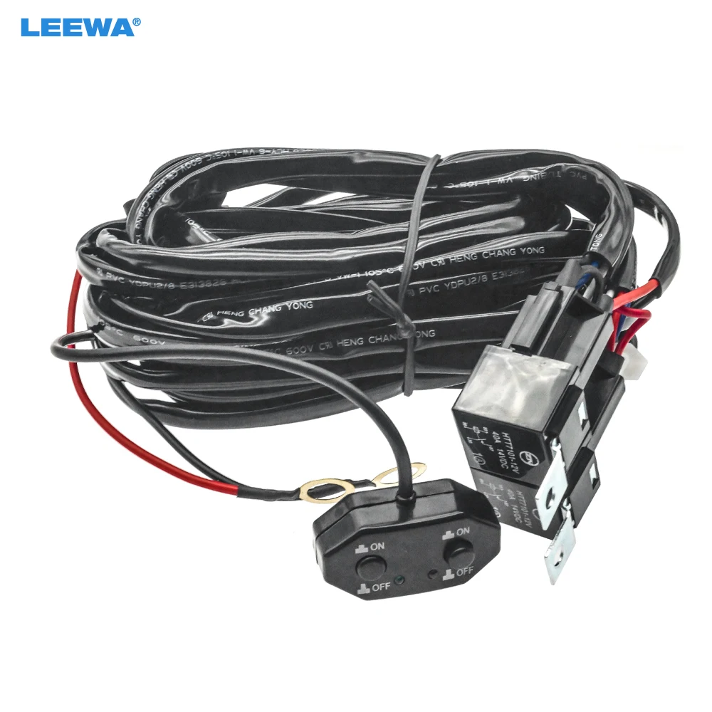 LEEWA Car 12V-14V Work Light Wire Wiring Harness Switch Relay Kit for Led Work Lamp 1 To Lead 2 Offroad Bar Wiring Kit
LEEWA Car 12V-14V Work Light Wire Wiring Harness Switch Relay Kit for Led Work Lamp 1 To Lead 2 Offroad Bar Wiring Kit