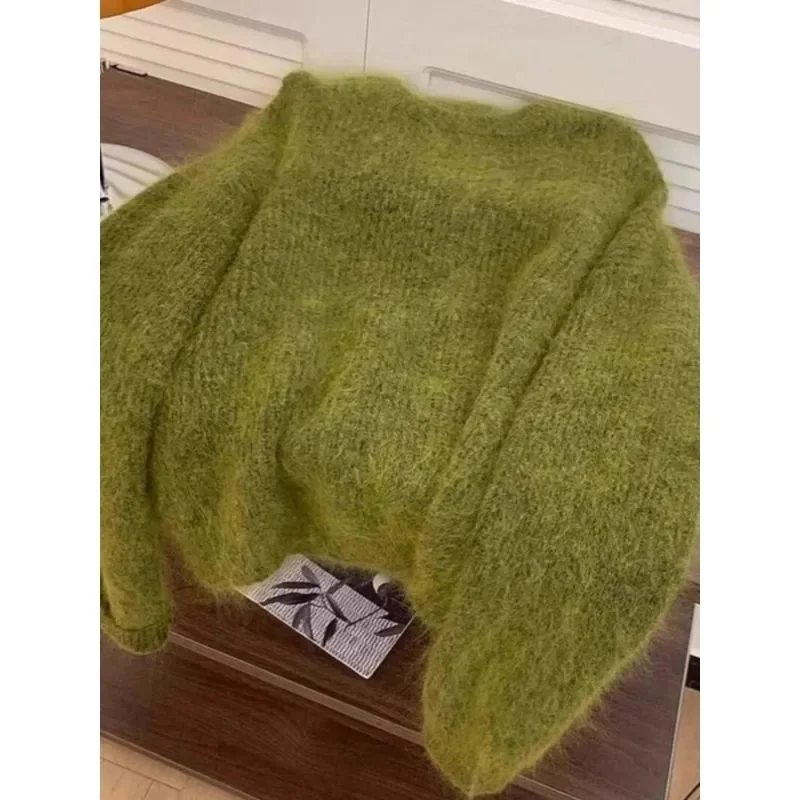 Girls New Lazy Green Sweater Women's Autumn Winter Thickened Soft Waxy Winter Wear Relaxed Ladies Unique Sweater Cardigan Coat
Girls New Lazy Green Sweater Women's Autumn Winter Thickened Soft Waxy Winter Wear Relaxed Ladies Unique Sweater Cardigan Coat