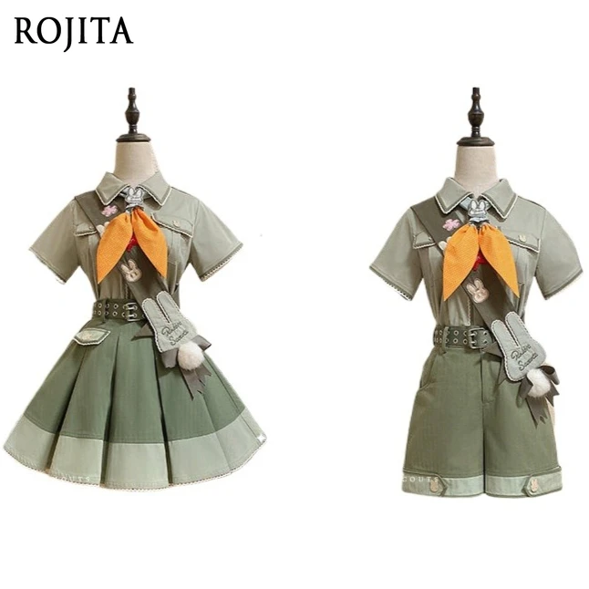 Summer Cute Kawaii Scout Style Lolita Outfit Green Blouse and High Waist Shorts Set Pleated Skirt and Orange Necktie
Summer Cute Kawaii Scout Style Lolita Outfit Green Blouse and High Waist Shorts Set Pleated Skirt and Orange Necktie