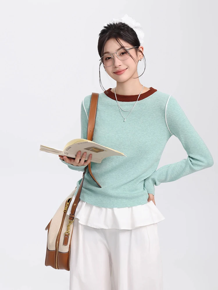Striped Knitwear Women's Round Neck Pullover Sweater Casual Fashion Slim Fit Tops Long Sleeve Sweater Autumn New
Striped Knitwear Women's Round Neck Pullover Sweater Casual Fashion Slim Fit Tops Long Sleeve Sweater Autumn New