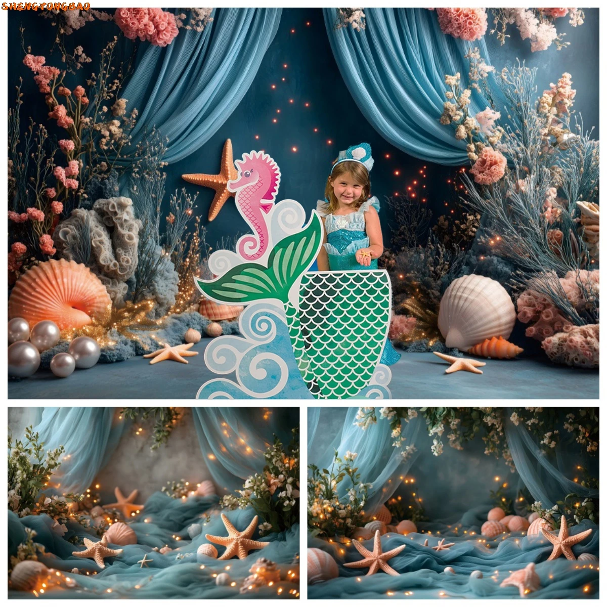 Under The Sea Backdrop Photography Underwater Little Mermaid Princess Girl Birthday Party Decoration Cake Smash Photo Background
Under The Sea Backdrop Photography Underwater Little Mermaid Princess Girl Birthday Party Decoration Cake Smash Photo Background
