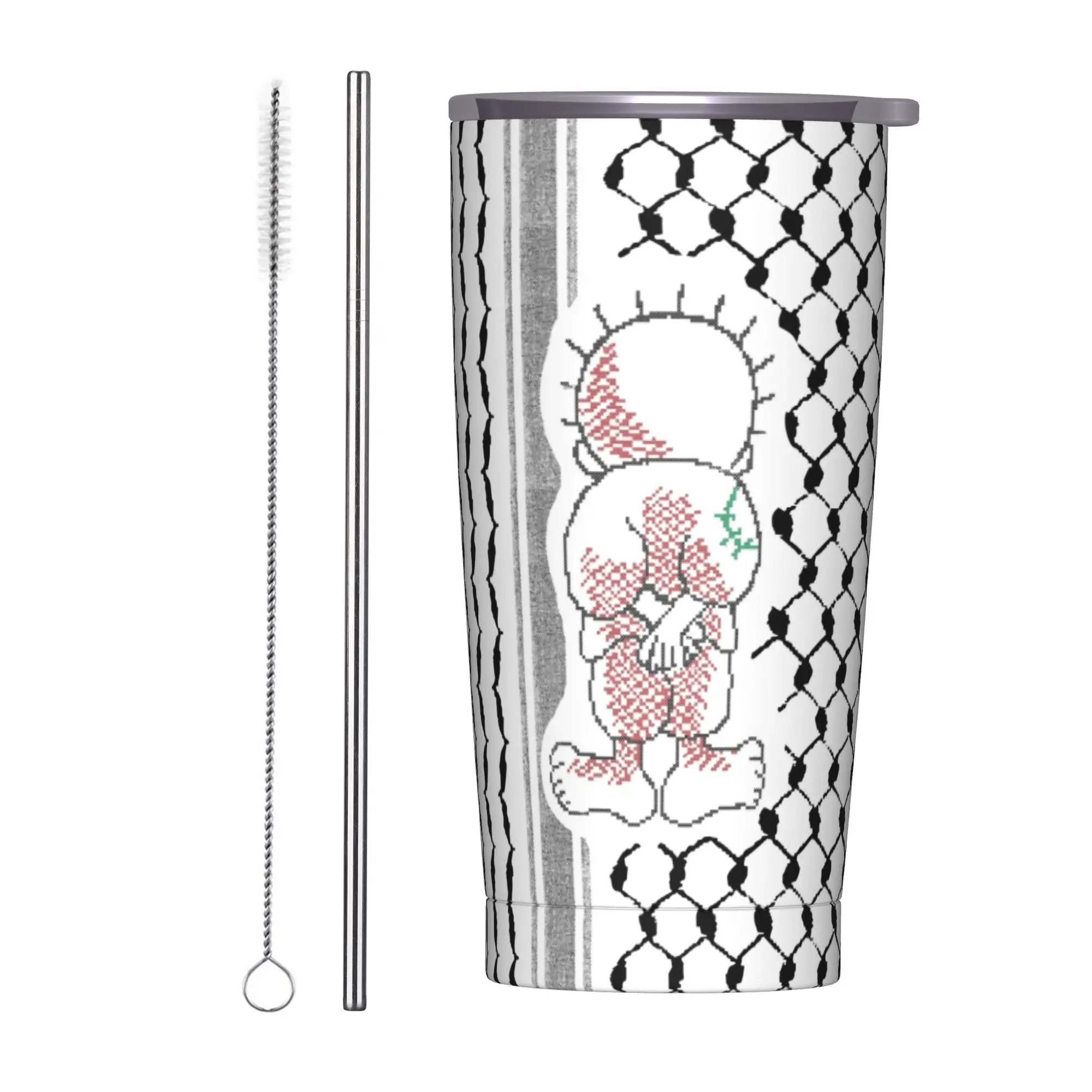 Tatreez Insulated Tumbler with Lid Palestines-Kufiya Keffiyeh Stainless Steel Coffee Mugs Double Wall Car Bottle Cups, 20oz
Tatreez Insulated Tumbler with Lid Palestines-Kufiya Keffiyeh Stainless Steel Coffee Mugs Double Wall Car Bottle Cups, 20oz