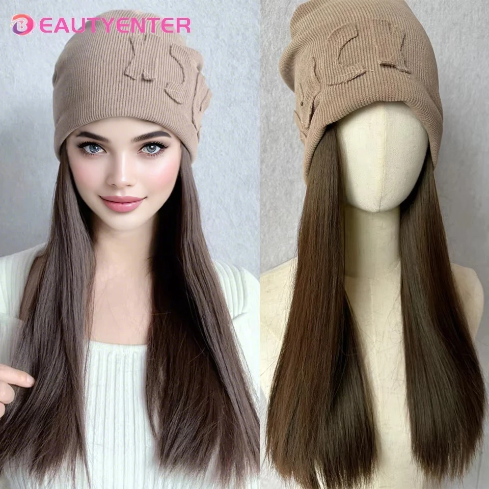BEAURTYENTER Long Synthetic Hat With Hair Wigs For Women Straight Hair Synthetic Wig Warm Soft Ski Knitted Autumn Winter Cap
BEAURTYENTER Long Synthetic Hat With Hair Wigs For Women Straight Hair Synthetic Wig Warm Soft Ski Knitted Autumn Winter Cap