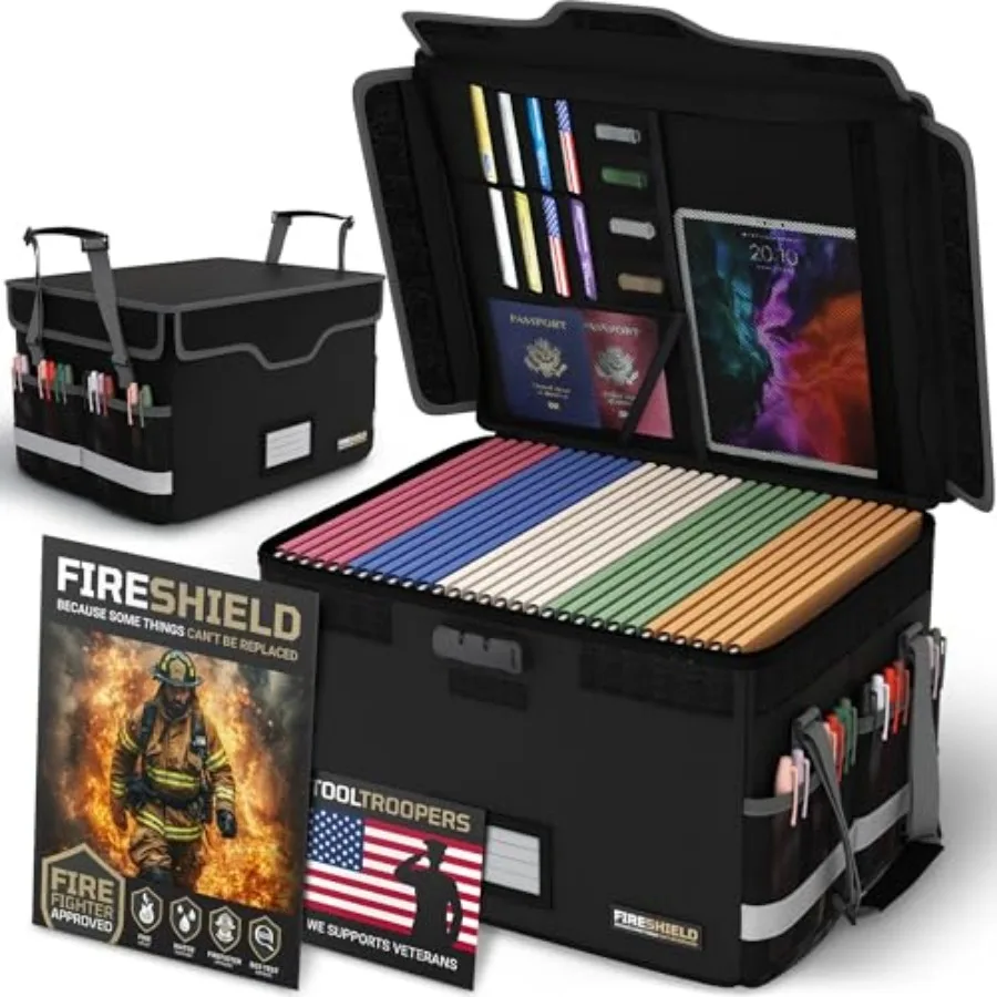 FIRESHIELD PRO 5200°F Fireproof Document Box with Lock Portable Water Resistant File Organizer for Hanging/Legal Folders Safe S
FIRESHIELD PRO 5200°F Fireproof Document Box with Lock Portable Water Resistant File Organizer for Hanging/Legal Folders Safe S