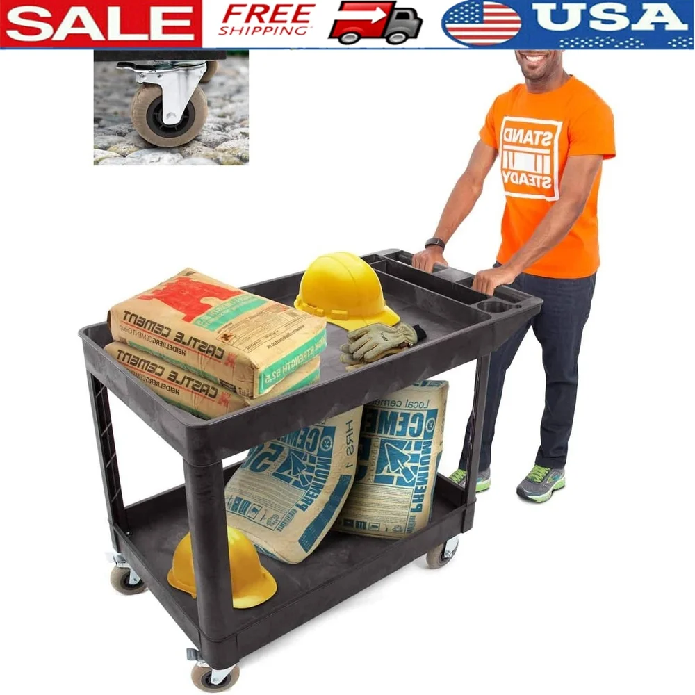Heavy Duty Outdoor Utility Cart with Large Deep Shelves Supports 500lbs Shock Absorbent Casters Mobile Storage Organizer
Heavy Duty Outdoor Utility Cart with Large Deep Shelves Supports 500lbs Shock Absorbent Casters Mobile Storage Organizer