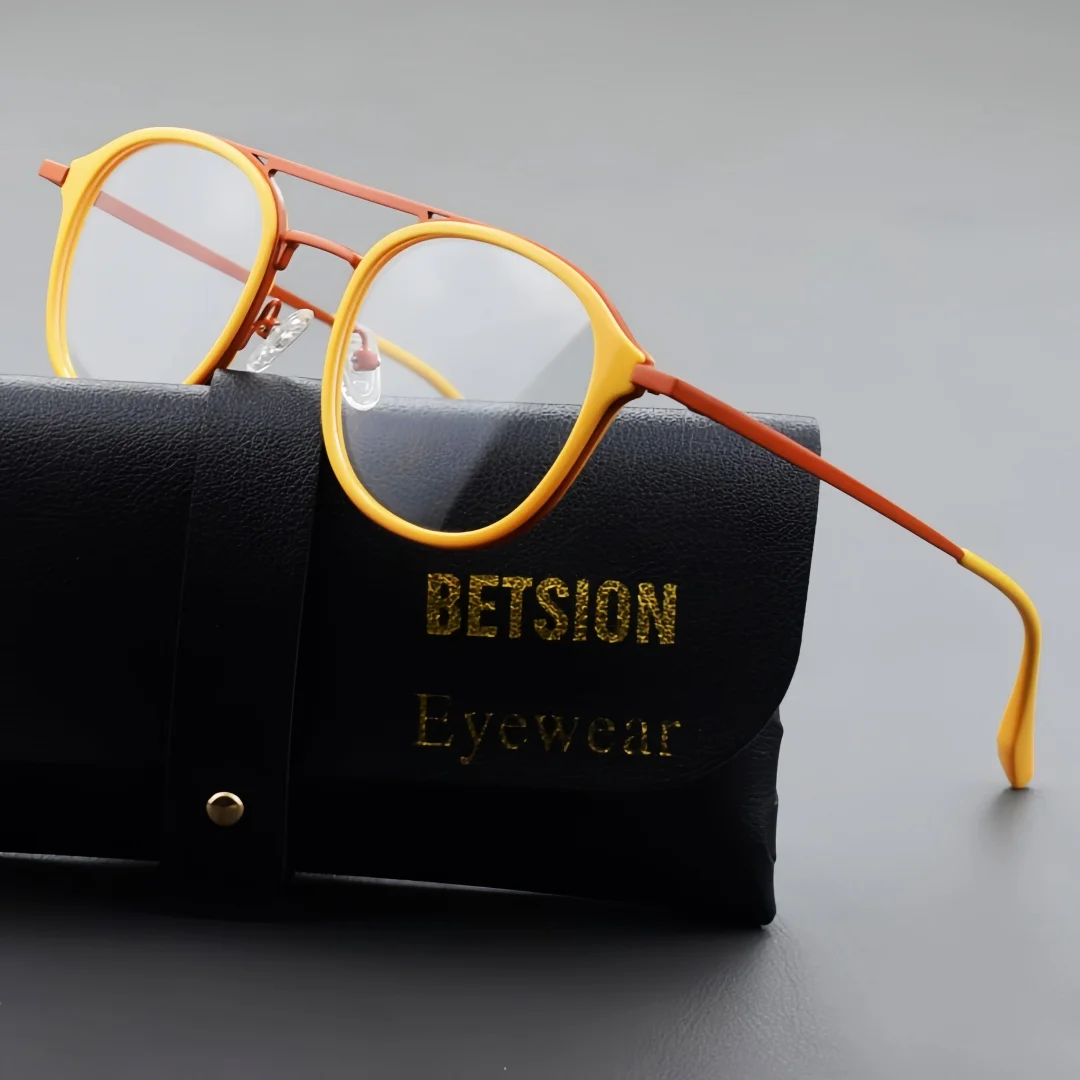 BETSION Fashion Round Acetate Metal Eyeglass Frames Retro Double Bridge Spectacles Trend Full Rim Eyewear Daily Wear #35031
BETSION Fashion Round Acetate Metal Eyeglass Frames Retro Double Bridge Spectacles Trend Full Rim Eyewear Daily Wear #35031