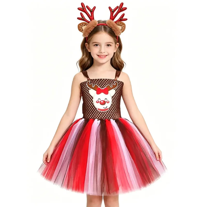 Girls' Christmas cartoon-style puffy dresses, kids' color-blocked Christmas dresses, Halloween and New Year formal gowns
Girls' Christmas cartoon-style puffy dresses, kids' color-blocked Christmas dresses, Halloween and New Year formal gowns