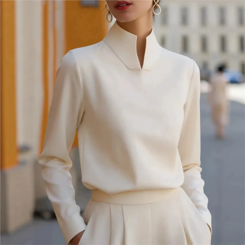 Y2K Fashion Stand Up Collar Women's Spring Autumn Top Simple Solid Loose Long Sleeve Shirt Versatile Office Blouses For Ladies
Y2K Fashion Stand Up Collar Women's Spring Autumn Top Simple Solid Loose Long Sleeve Shirt Versatile Office Blouses For Ladies