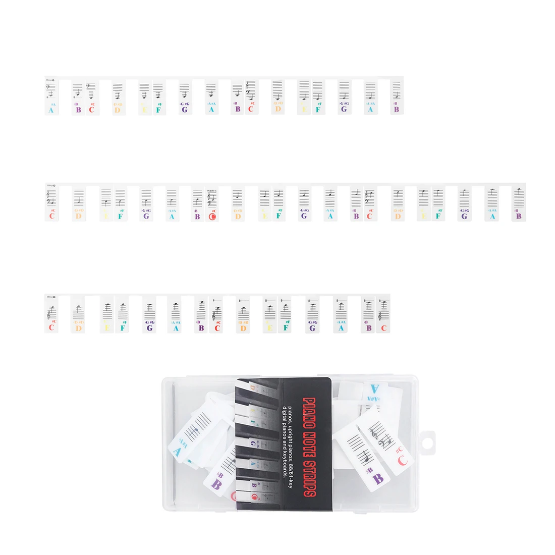 61 Keys 88 Removable Piano Rake Notes for KEY Labels Piano Keyboard Stickers Marker Overlay for Piano Fingering
61 Keys 88 Removable Piano Rake Notes for KEY Labels Piano Keyboard Stickers Marker Overlay for Piano Fingering
