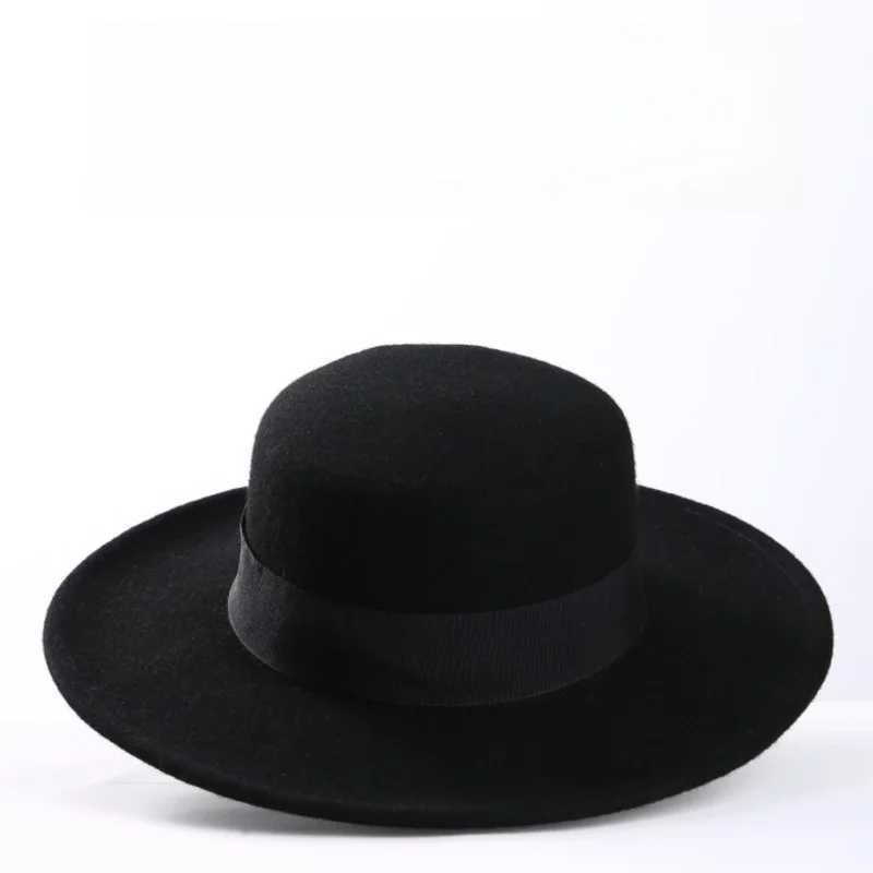 Pure vintage flat top hat women's large brim jazz autumn and winter fashion casual felt
Pure vintage flat top hat women's large brim jazz autumn and winter fashion casual felt