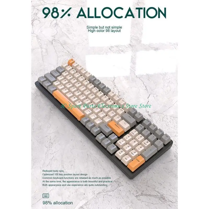SZ Type-C K3 Gaming Keyboard 100 Keys Mechanical Blue Shaft RGB Backlit Double-Shot Color Personality Keyboards
SZ Type-C K3 Gaming Keyboard 100 Keys Mechanical Blue Shaft RGB Backlit Double-Shot Color Personality Keyboards