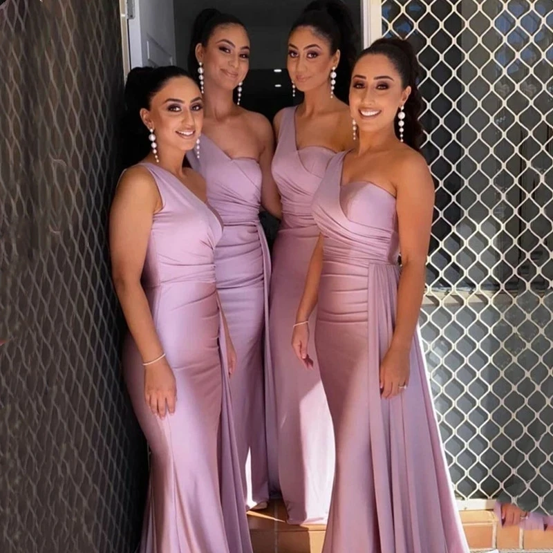 Angelsbridep Elegant One Shoulder Sweetheart Zipper Back Bridesmaid Dresses Custom Made Mermaid Wedding Party Gowns
Angelsbridep Elegant One Shoulder Sweetheart Zipper Back Bridesmaid Dresses Custom Made Mermaid Wedding Party Gowns