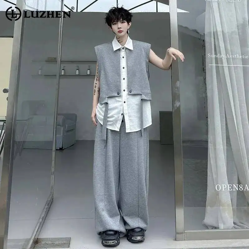 LUZHEN 2026 Summer Fake Two Piece Design Double Layer Sleeveless Tank Tops Shirts Loose Straight Casual Pants Male Sets JY6970
LUZHEN 2026 Summer Fake Two Piece Design Double Layer Sleeveless Tank Tops Shirts Loose Straight Casual Pants Male Sets JY6970