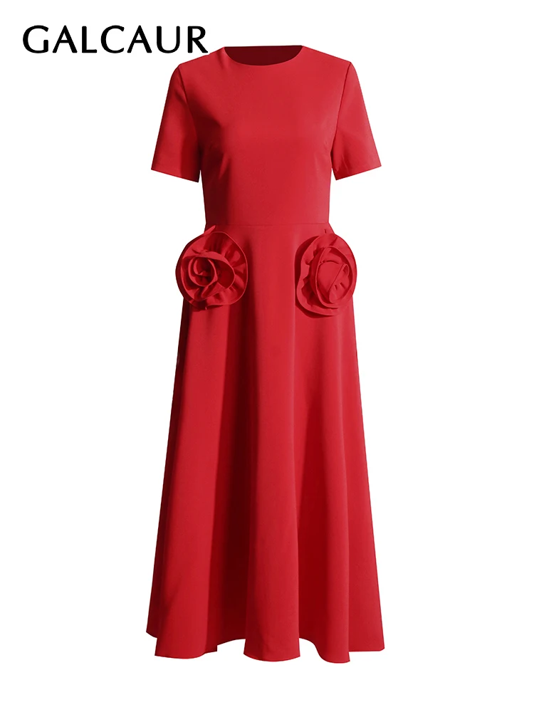GALCAUR Elegant Patchwork Appliques Midi Dresses For Women Round Neck Short Sleeve High Waist Minimalist A Line Dress Female New
GALCAUR Elegant Patchwork Appliques Midi Dresses For Women Round Neck Short Sleeve High Waist Minimalist A Line Dress Female New