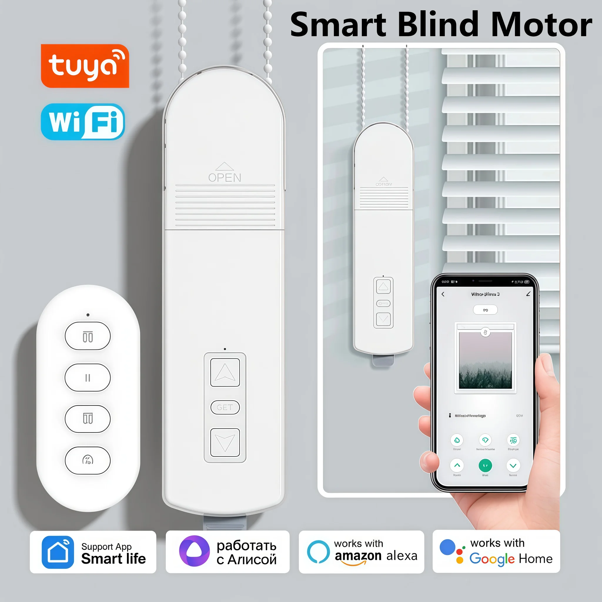Tuya Smart WIFI Motorized Chain Roller Blinds Shade DIY Shutter Drive Motor App Voice Rmote Control Work With Alexa Google Home
Tuya Smart WIFI Motorized Chain Roller Blinds Shade DIY Shutter Drive Motor App Voice Rmote Control Work With Alexa Google Home