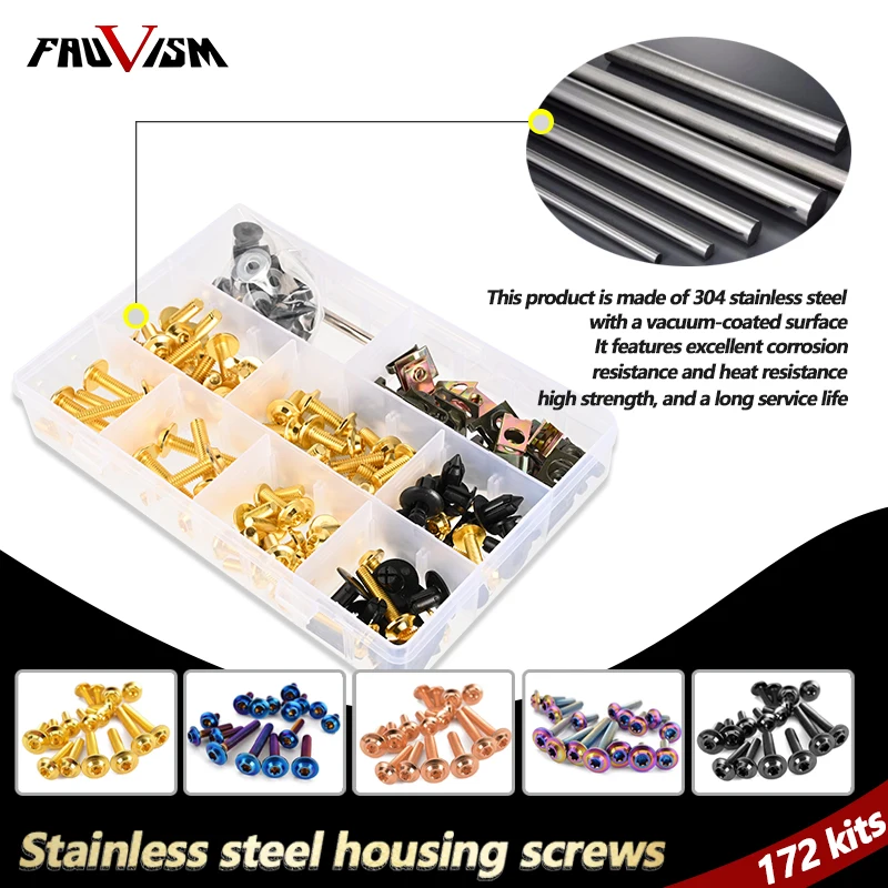 Универсальный комплект болтов для крепления обтекателя M5 M6, подходит для мотоциклов Kawasaki Ninja 250 300 400 650R. Включает монтажный комплект, шайбы, гайки, винты и зажимы.
Универсальный комплект болтов для крепления обтекателя M5 M6, подходит для мотоциклов Kawasaki Ninja 250 300 400 650R. Включает монтажный комплект, шайбы, гайки, винты и зажимы.