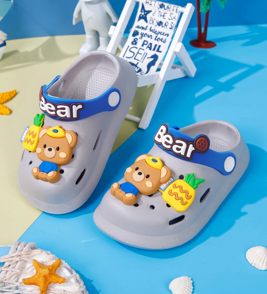 Cartoon Bear & Rabbit Sandals For Girls & Boys Charms Slip On Closed Toe Clogs Lightweight Anti-slip Hollow Kids Garden Shoes
Cartoon Bear & Rabbit Sandals For Girls & Boys Charms Slip On Closed Toe Clogs Lightweight Anti-slip Hollow Kids Garden Shoes
