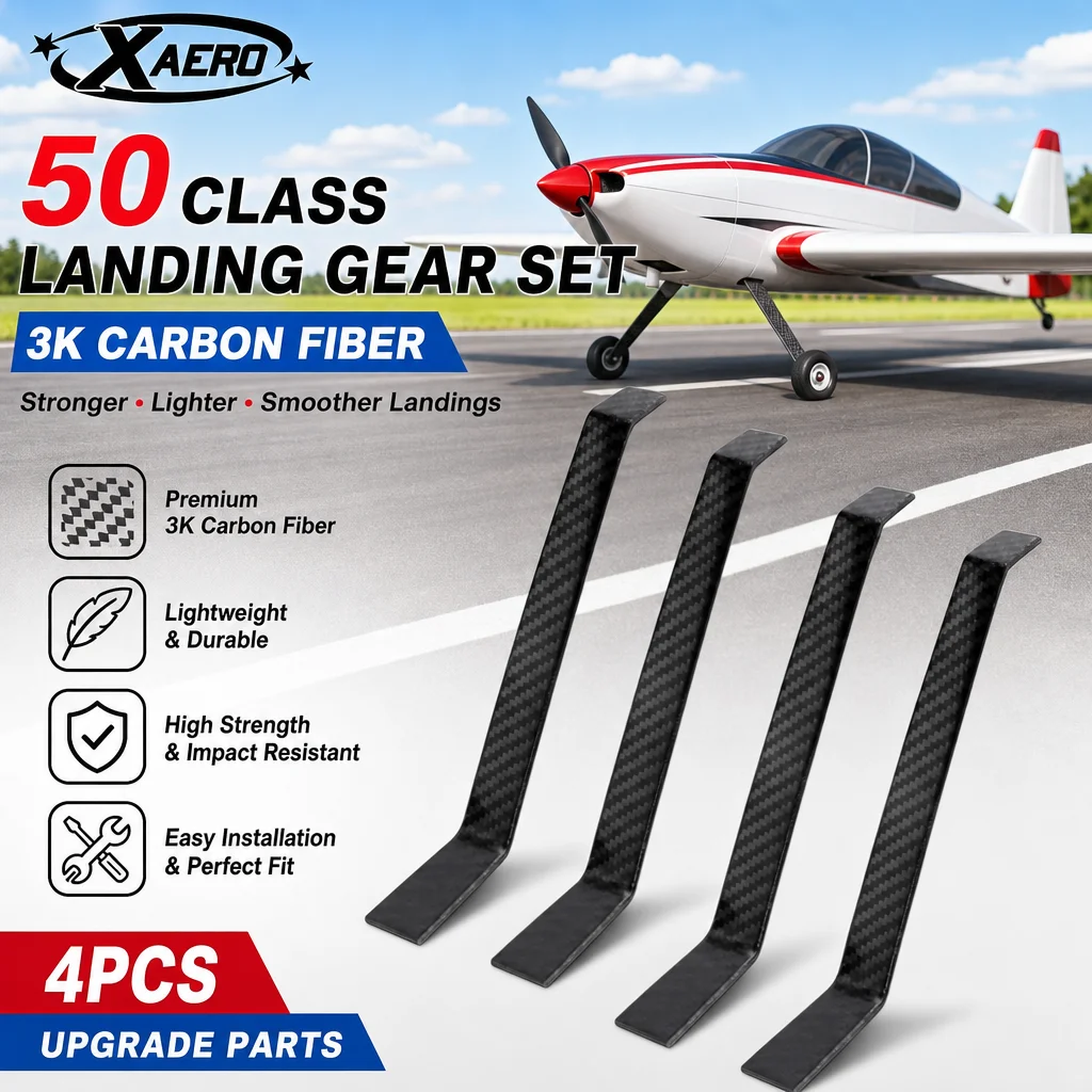XAERO 50 Class Electric Fixed Wing Landing Gear 3K Carbon Fiber RC Airplane Gear Set Black Upgrade Parts
XAERO 50 Class Electric Fixed Wing Landing Gear 3K Carbon Fiber RC Airplane Gear Set Black Upgrade Parts