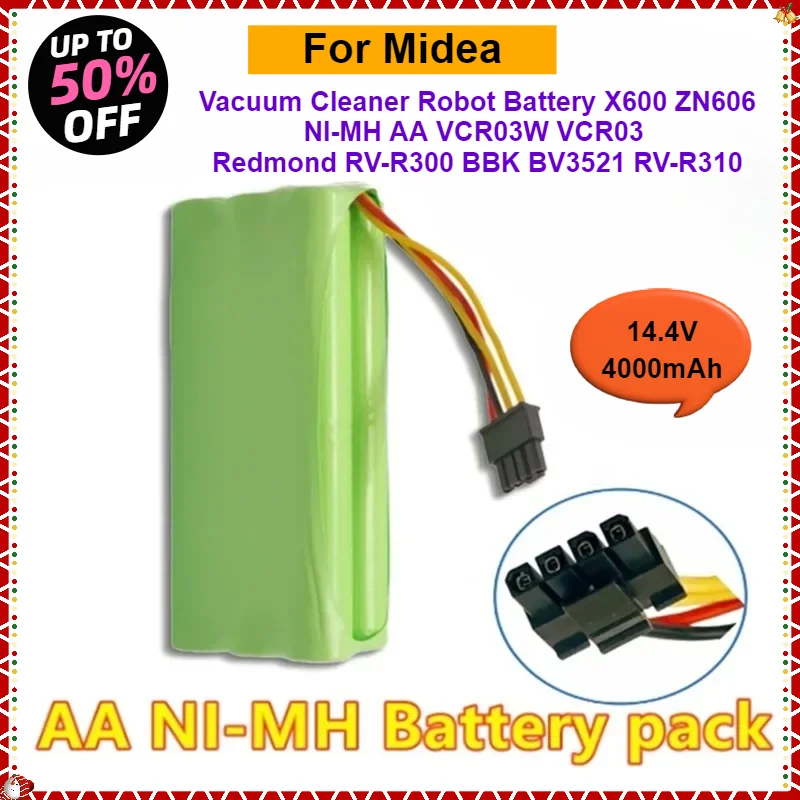 NI-MH Battery Packs for Midea Vacuum Cleaner Robot Battery X600 ZN606 NI-MH AA VCR03W VCR03 Redmond RV-R300 BBK BV3521 RV-R310
NI-MH Battery Packs for Midea Vacuum Cleaner Robot Battery X600 ZN606 NI-MH AA VCR03W VCR03 Redmond RV-R300 BBK BV3521 RV-R310