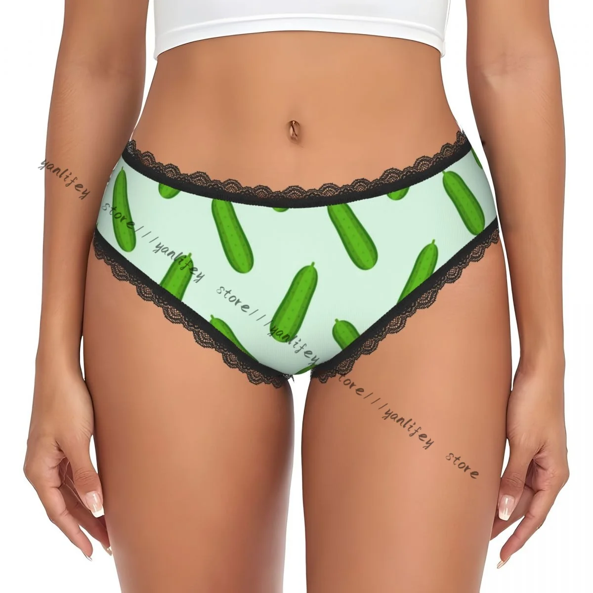 Women Lace Triangle Underwear Cucumber Pattern Daily Panties
Women Lace Triangle Underwear Cucumber Pattern Daily Panties
