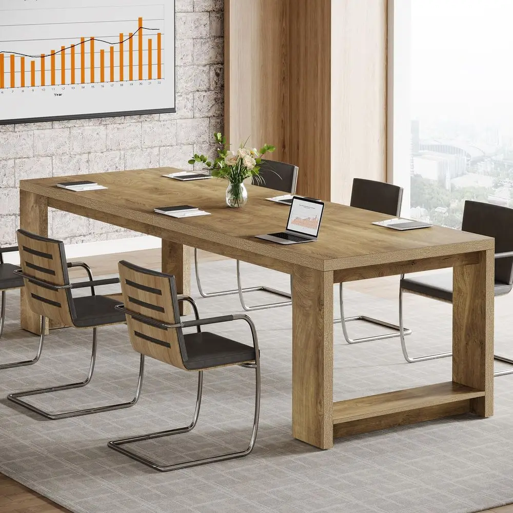 7 ft Conference Table for 6 to 8 People, Modern Rectangle Meeting Room Desk for Boardroom, Home Office 1, Oak
7 ft Conference Table for 6 to 8 People, Modern Rectangle Meeting Room Desk for Boardroom, Home Office 1, Oak