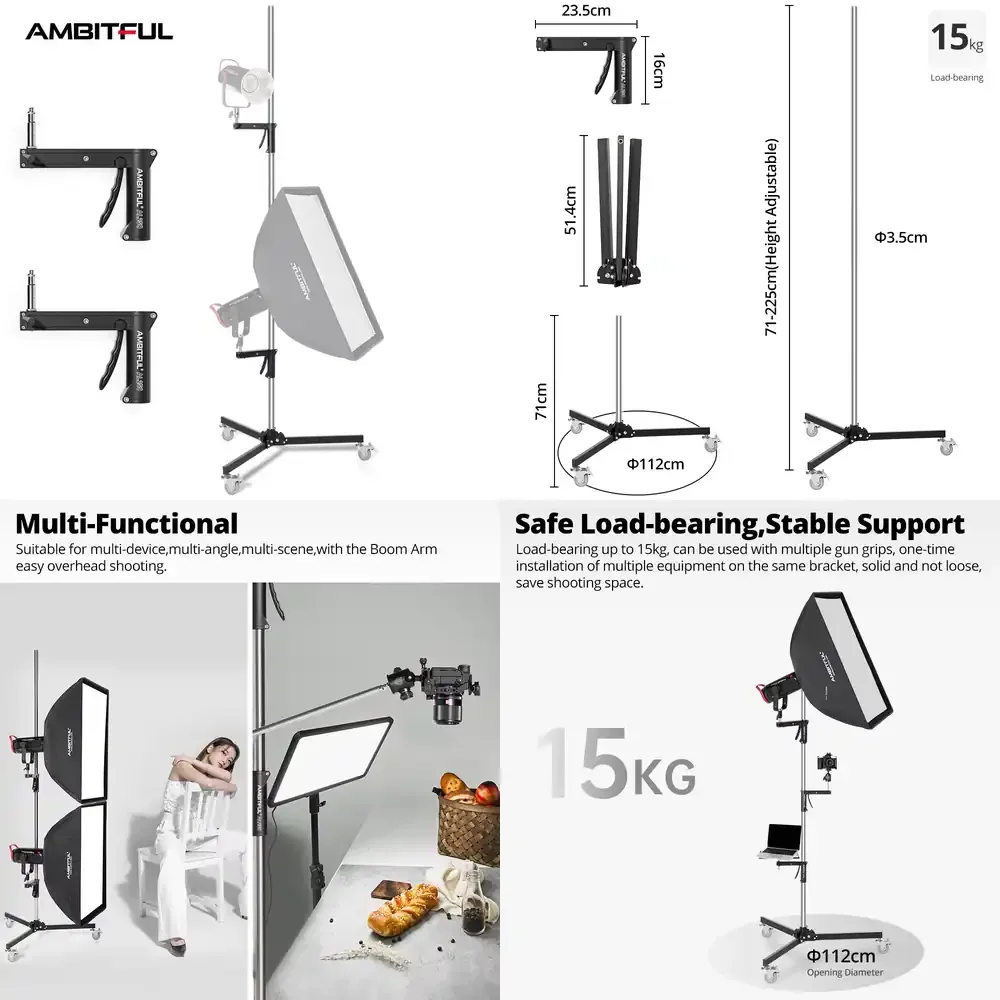 AMBITFUL 71cm-255cm AL250 Grip Light Stand 1/4 and 3/8 Screw with Wheels Folding Tripod for Studio Flash LED Light
AMBITFUL 71cm-255cm AL250 Grip Light Stand 1/4 and 3/8 Screw with Wheels Folding Tripod for Studio Flash LED Light