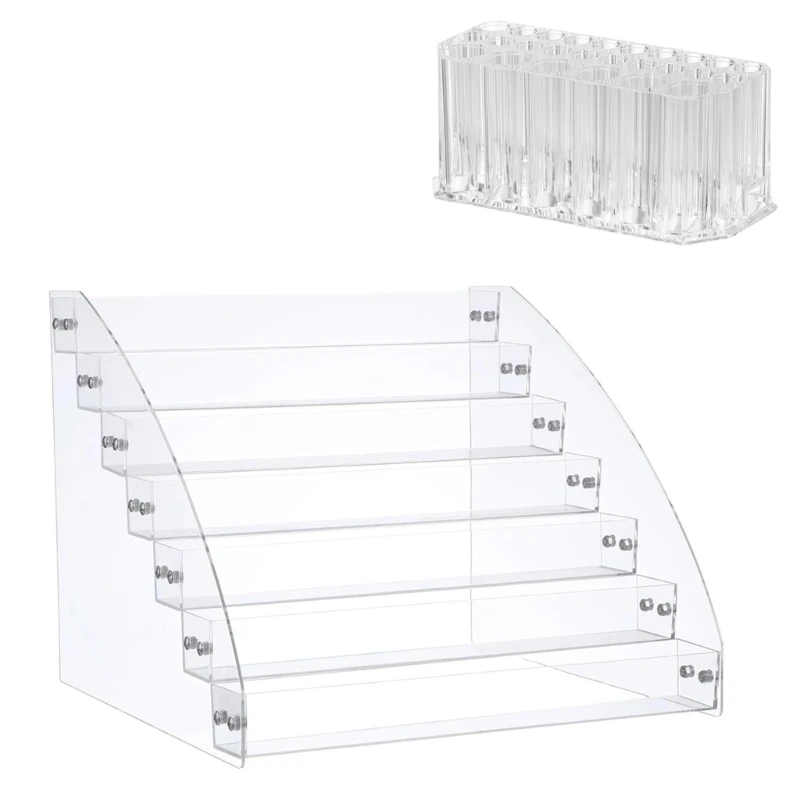 Clear Acrylic Paint Holder Stand Versatile Paint Storage Stand Rack Acrylic 7 Shelves with Brush Holding Section 45BE
Clear Acrylic Paint Holder Stand Versatile Paint Storage Stand Rack Acrylic 7 Shelves with Brush Holding Section 45BE