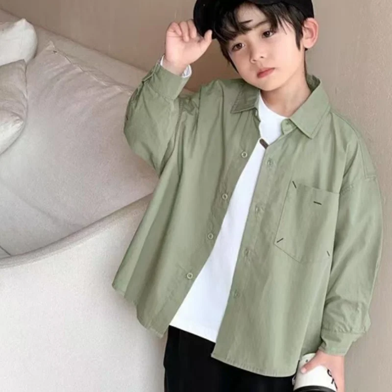 Boys' Spring and Autumn Cotton Shirt Jacket 2025 Youth Outdoor Shirt High Quality Solid Color Jacket Birthday Gift
Boys' Spring and Autumn Cotton Shirt Jacket 2025 Youth Outdoor Shirt High Quality Solid Color Jacket Birthday Gift