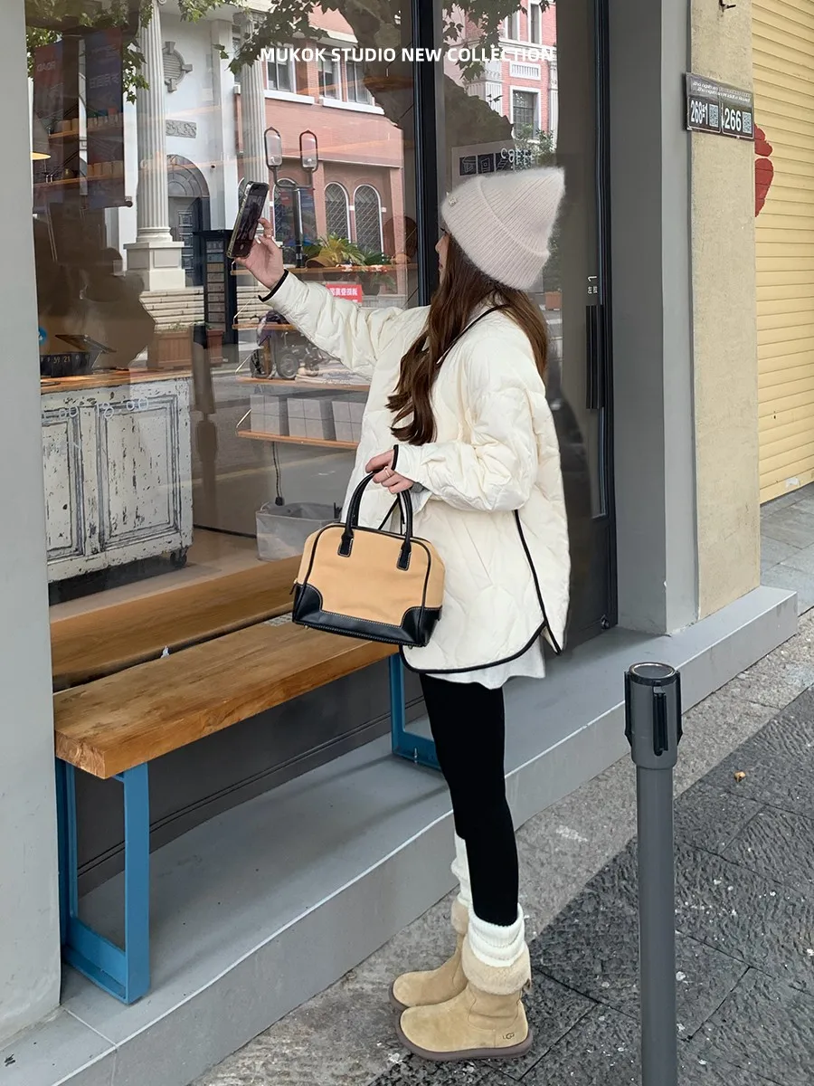 MUKOK Women's Lightweight ort down Jaet 2025 Winter Diamond Pattern 90% White Du Feather Commute Sle round Ne
MUKOK Women's Lightweight ort down Jaet 2025 Winter Diamond Pattern 90% White Du Feather Commute Sle round Ne