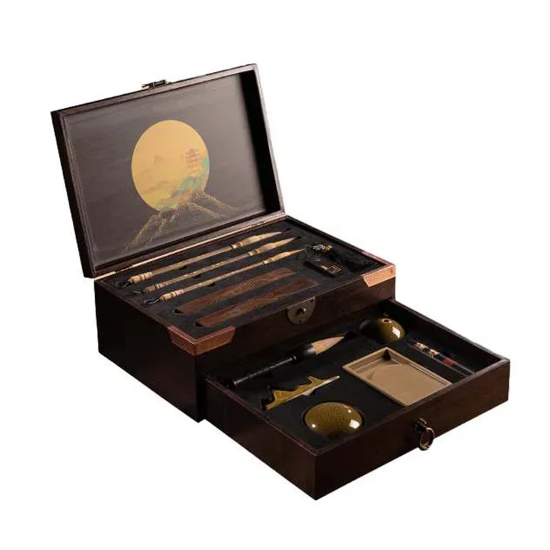 Chinese Style Calligraphy Supplies Set, Professional High-end Brush, Inkstone Pen Holder, Ink Bar Ruler, Gift Box
Chinese Style Calligraphy Supplies Set, Professional High-end Brush, Inkstone Pen Holder, Ink Bar Ruler, Gift Box