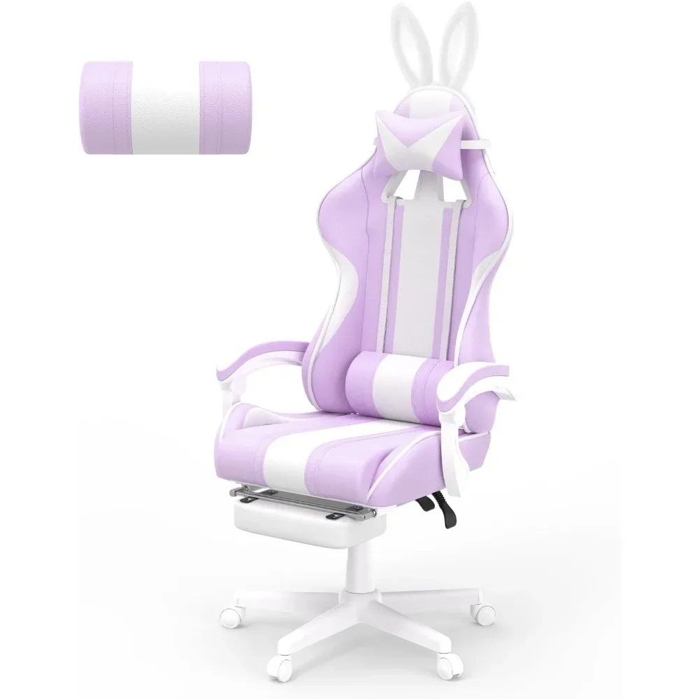 Kawaii Light Purple Gaming Chair with Bunny Ears,Ergonomic Cute Gamer Chair with Footrest and Massage,Racing Reclining Leather
Kawaii Light Purple Gaming Chair with Bunny Ears,Ergonomic Cute Gamer Chair with Footrest and Massage,Racing Reclining Leather