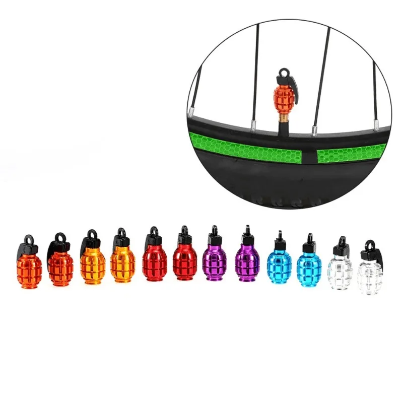 4Pcs/Set Aluminum Alloy Bicycle Valve Cap Hand Grenade Valve Caps Cover for Car Motorcycle Bicycle Tire General Accessories 
4Pcs/Set Aluminum Alloy Bicycle Valve Cap Hand Grenade Valve Caps Cover for Car Motorcycle Bicycle Tire General Accessories