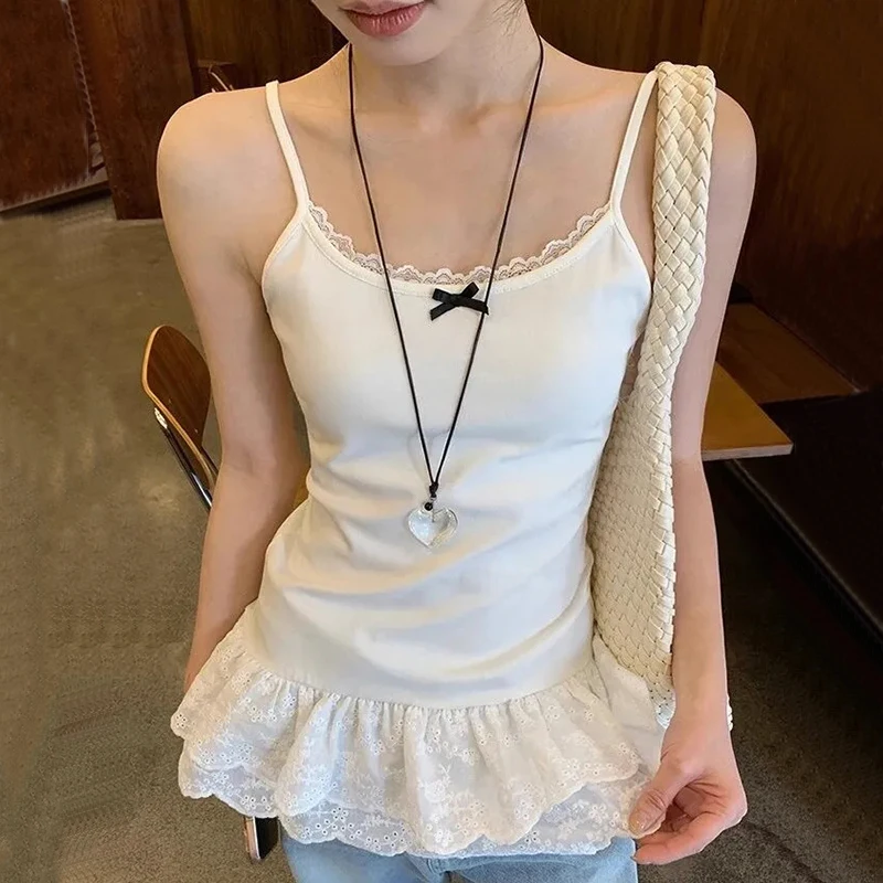 JMPRS Korean Lace Patchwork Camis Vest Women Spring New Fashion Slim Tops Preppy Style Harajuku All Match Female Tanks
JMPRS Korean Lace Patchwork Camis Vest Women Spring New Fashion Slim Tops Preppy Style Harajuku All Match Female Tanks