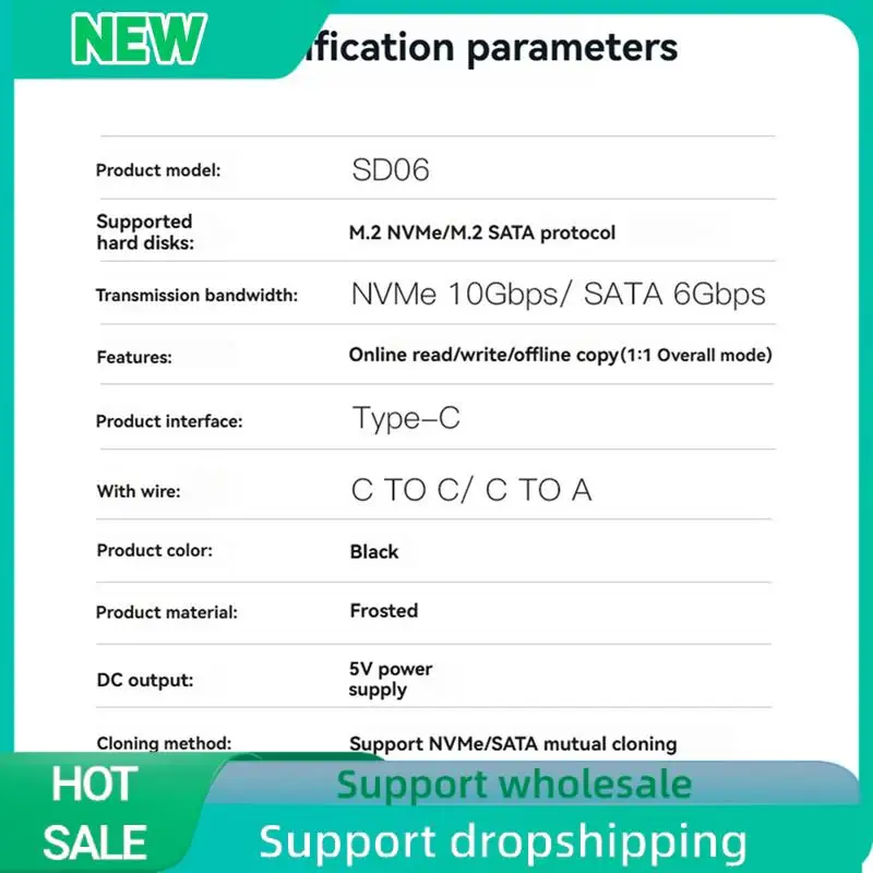 Solid M.2 SATA/Nvme Dual-Bay Hard Drive Docking Station Clone Offline Clone M.2 SSD Duplicator Data Transmission Usb3.1 EU Plug
Solid M.2 SATA/Nvme Dual-Bay Hard Drive Docking Station Clone Offline Clone M.2 SSD Duplicator Data Transmission Usb3.1 EU Plug
