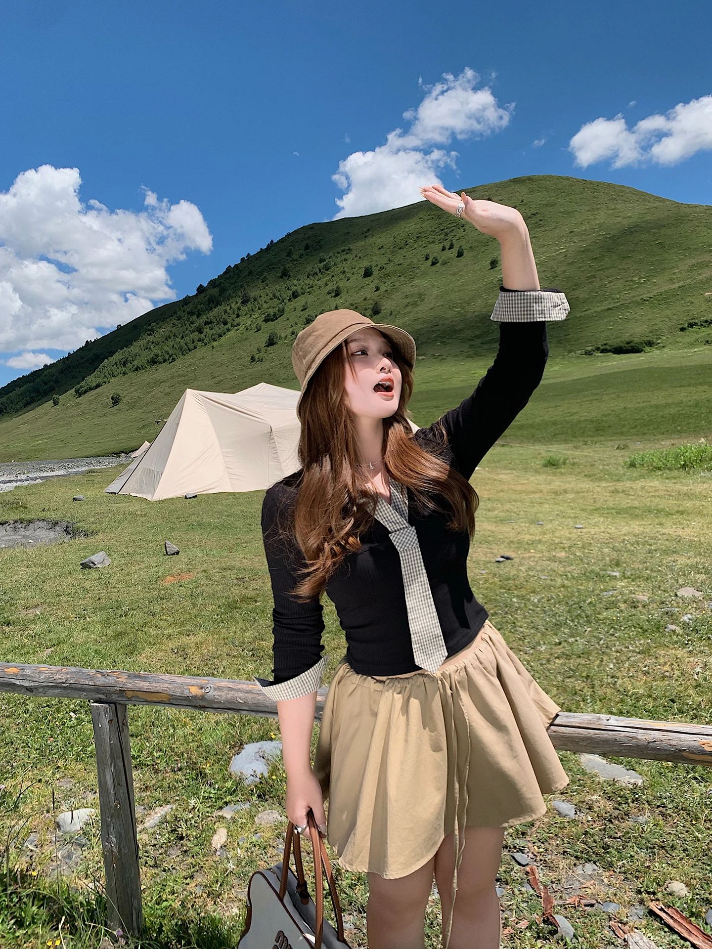 Herwear Puffy f-length Cotton Skirt with Elastic Waist for Plump Women Khaki Miu Sle Sweet Tied Gored A-Line Skirt
Herwear Puffy f-length Cotton Skirt with Elastic Waist for Plump Women Khaki Miu Sle Sweet Tied Gored A-Line Skirt