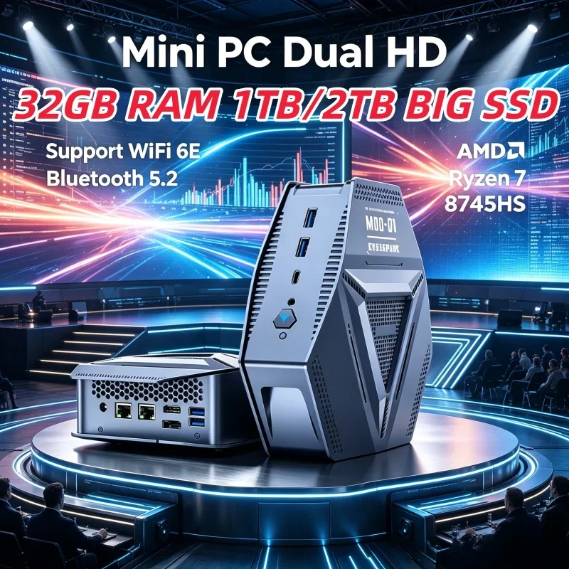 Arcane Gaming Mini PC Intel Core AMD Ryzen 7 8745HS WIFI6 Type-C HD DP 2DDR5 Desktop Office/Home PC 4USB3.2 2*2.5G LAN Windows11
Arcane Gaming Mini PC Intel Core AMD Ryzen 7 8745HS WIFI6 Type-C HD DP 2DDR5 Desktop Office/Home PC 4USB3.2 2*2.5G LAN Windows11