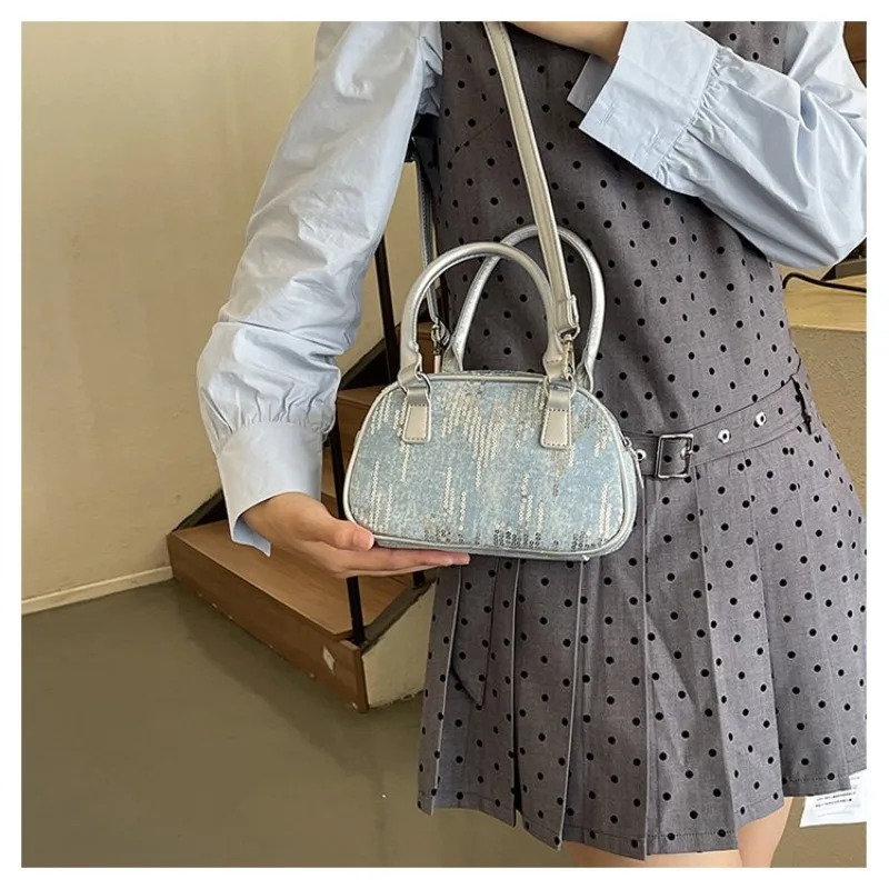 Satchel Bag with Denim Sequin Finish & Top Handle, Stylish & Compact for Everyday Casual Activities & Work Purses and Handbags
Satchel Bag with Denim Sequin Finish & Top Handle, Stylish & Compact for Everyday Casual Activities & Work Purses and Handbags