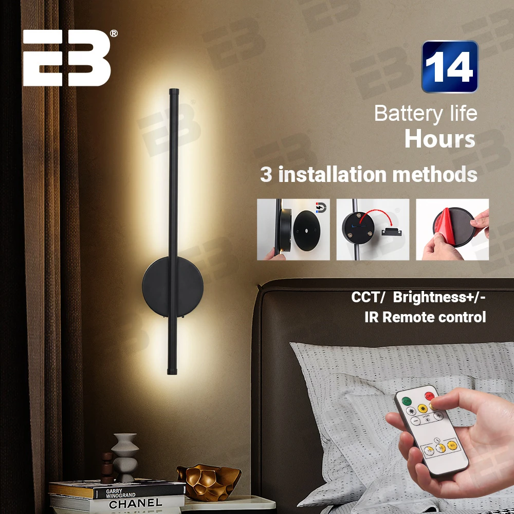 Rechargeable LED Wall Light 50 80cm Wireless Internal Wall Sconce Dimming Bedroom Beside Night Lamp with Remote Control
Rechargeable LED Wall Light 50 80cm Wireless Internal Wall Sconce Dimming Bedroom Beside Night Lamp with Remote Control