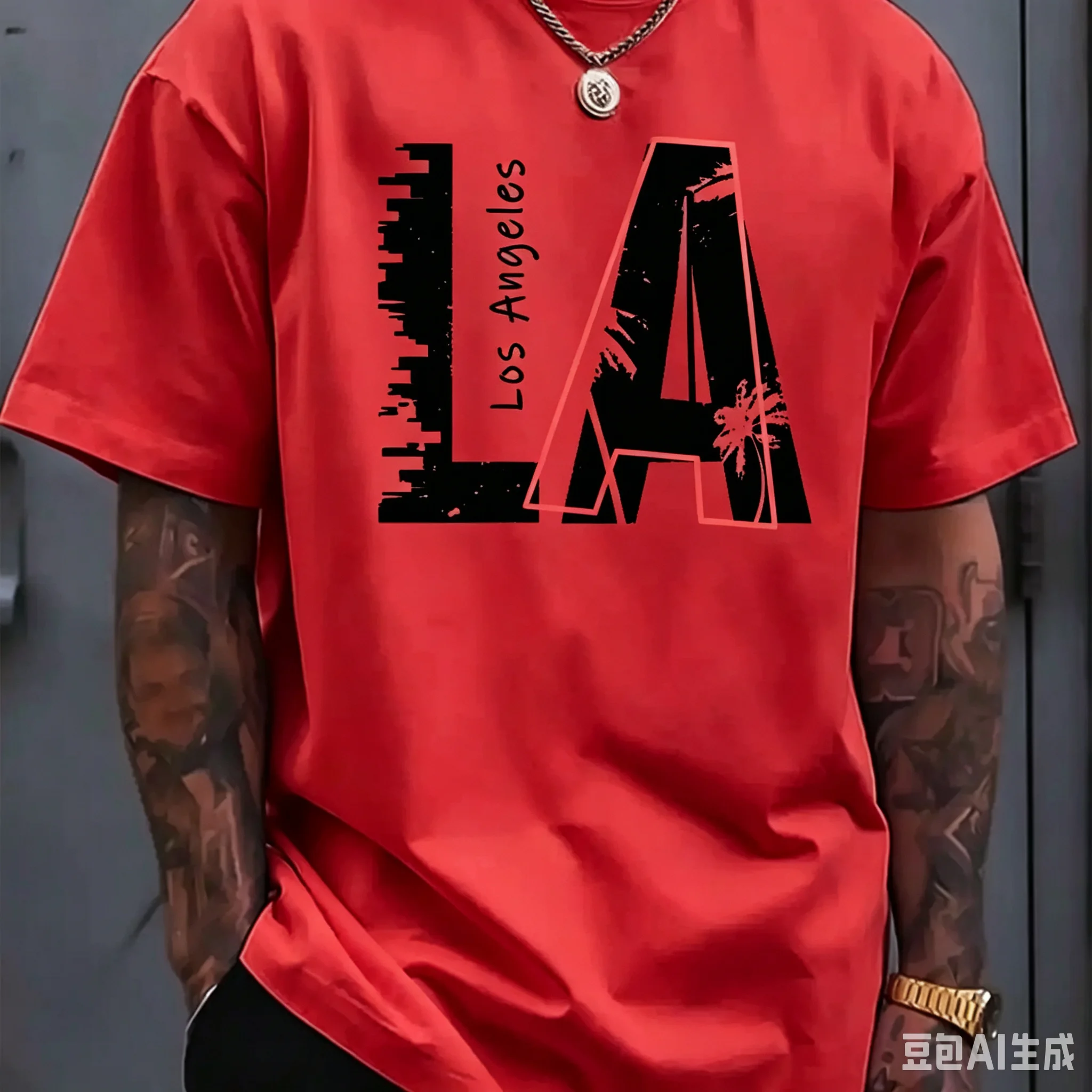 Men's Summer Pour Cotton Fashionable Casual Loose Plus Size Los Angeles Letter Printed Sports Round Neck Short Sleeved T-shirt
Men's Summer Pour Cotton Fashionable Casual Loose Plus Size Los Angeles Letter Printed Sports Round Neck Short Sleeved T-shirt