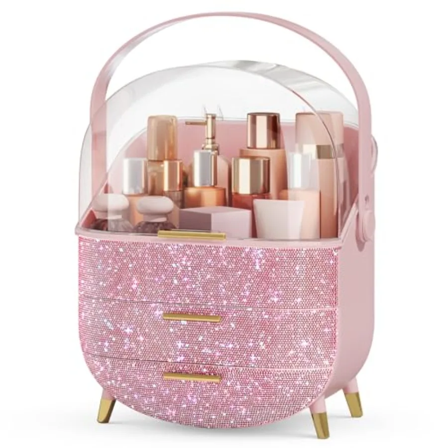 Bling Makeup Organizers for Teen Girl Gifts, Cosmetic Display Case with Clear Cover, Vanity Makeup Organizers for Lipstick Perf
Bling Makeup Organizers for Teen Girl Gifts, Cosmetic Display Case with Clear Cover, Vanity Makeup Organizers for Lipstick Perf