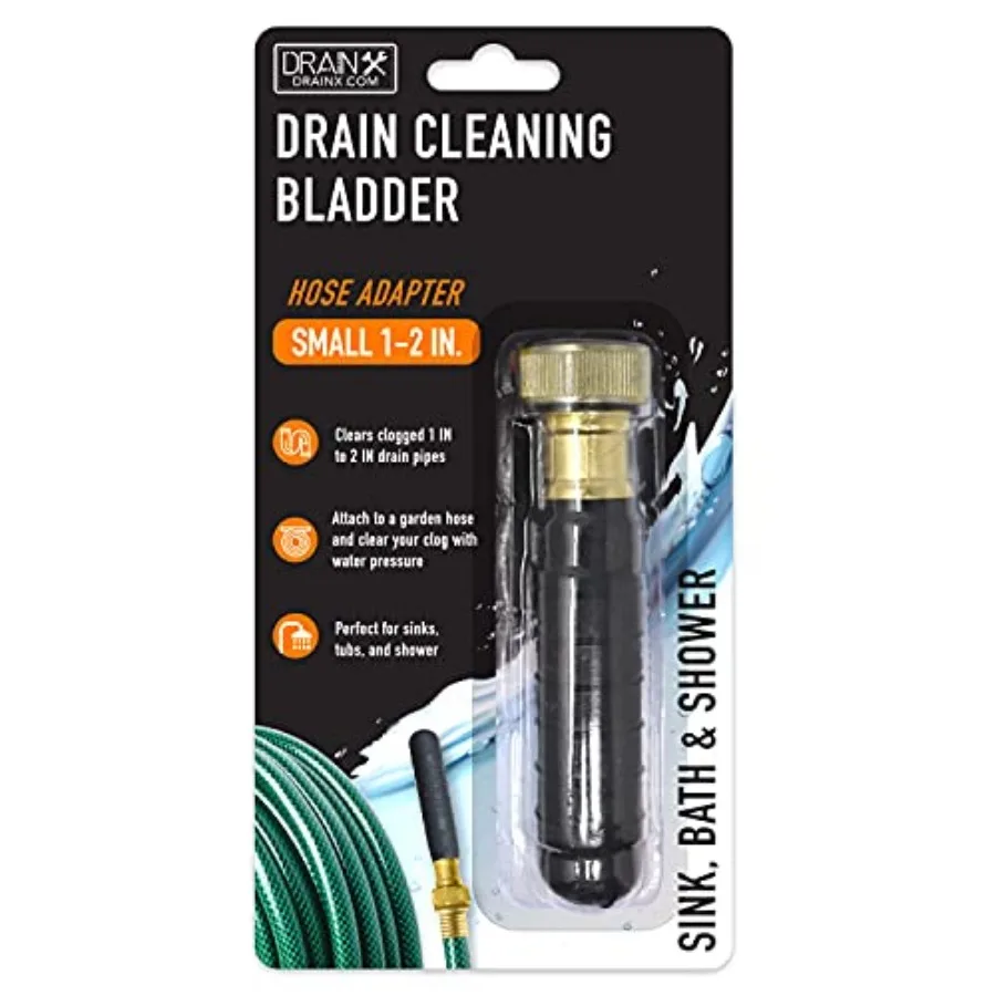 Hydro Pressure Drain Cleaning Bladder - Fits 1" to 2" Drain Pipes - Unclogs Stubborn Blockages in Bathroom Sinks, Shower Drains
Hydro Pressure Drain Cleaning Bladder - Fits 1" to 2" Drain Pipes - Unclogs Stubborn Blockages in Bathroom Sinks, Shower Drains