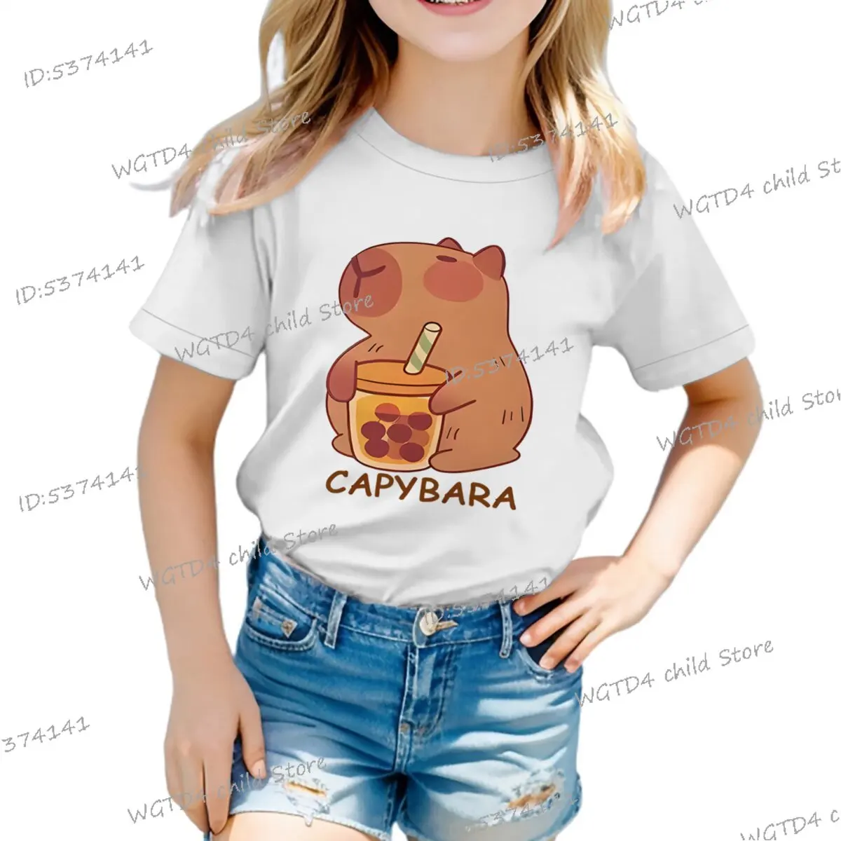 Capybara Boba Bubble Tea Children's Clothing Cartoon Fashion Short Sleeve T-shirt Boys Girls Casual Cute Capybara Kids Tops Tees
Capybara Boba Bubble Tea Children's Clothing Cartoon Fashion Short Sleeve T-shirt Boys Girls Casual Cute Capybara Kids Tops Tees