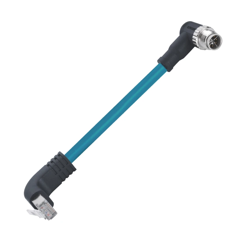 RJ45 90 degree male to M12 X Coded right angled male molded PUR 1.5m 6A 10Gbps SFTP 4Px26AWG ethernet cable
RJ45 90 degree male to M12 X Coded right angled male molded PUR 1.5m 6A 10Gbps SFTP 4Px26AWG ethernet cable