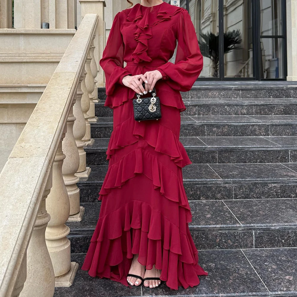 Customized A-line Evening Dresses Floor-length O-neck Full Sleeve Prom Gown Simple Fashion Draped Casual Party Gown
Customized A-line Evening Dresses Floor-length O-neck Full Sleeve Prom Gown Simple Fashion Draped Casual Party Gown