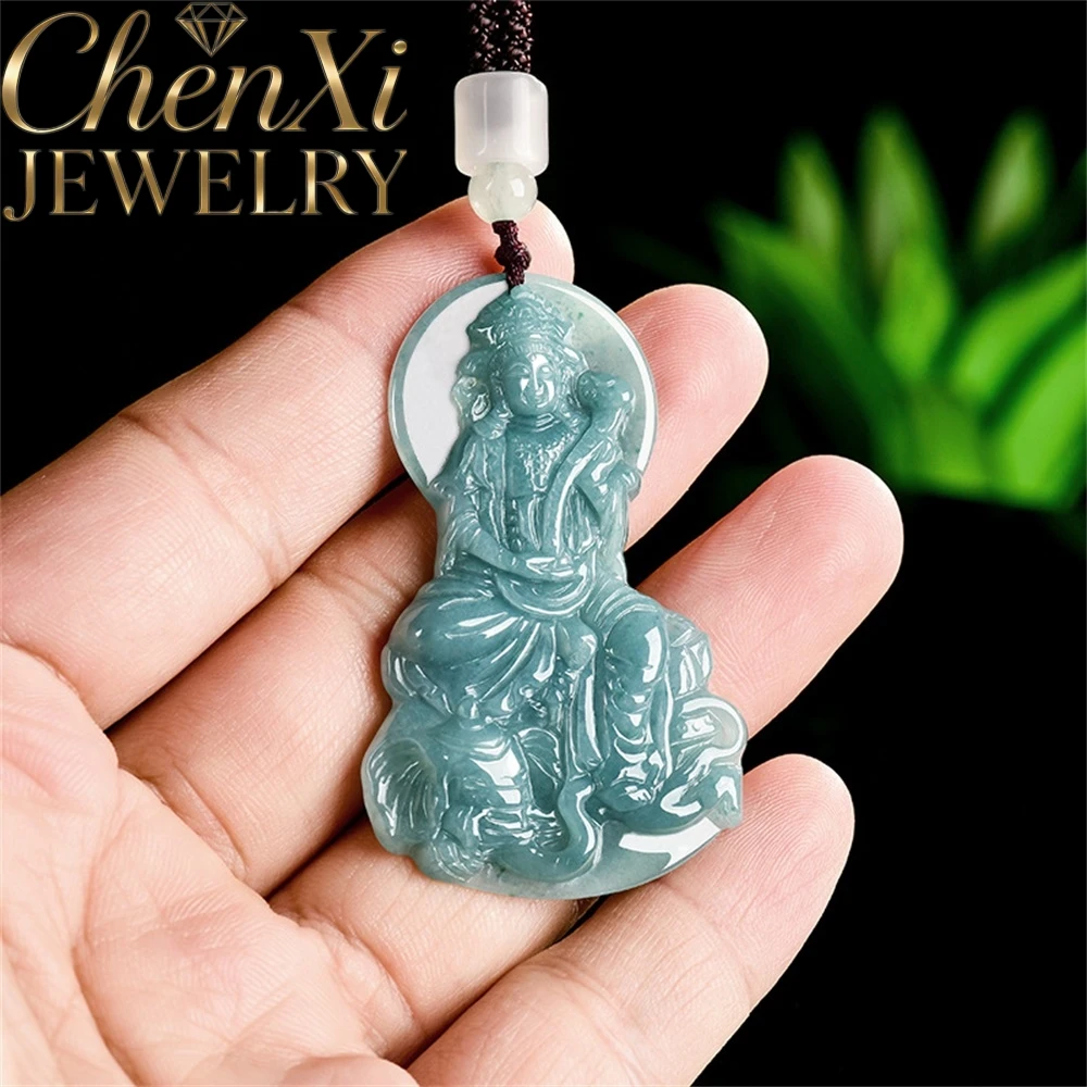 Natural A-Grade Blue Water Jadeite Guanyin Puxian Bodhisattva Pendant Dragon And Snake Guardian Deity Fine Jewelry Amulet Gift
Natural A-Grade Blue Water Jadeite Guanyin Puxian Bodhisattva Pendant Dragon And Snake Guardian Deity Fine Jewelry Amulet Gift