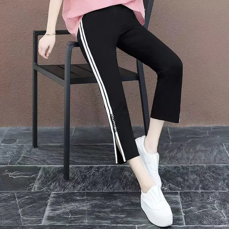 Ladies Fashion Patchwork High Waist Calf-Length Pants Summer Office Lady Simplicity Striped Slim Elastic Waist Wide Leg Pants
Ladies Fashion Patchwork High Waist Calf-Length Pants Summer Office Lady Simplicity Striped Slim Elastic Waist Wide Leg Pants