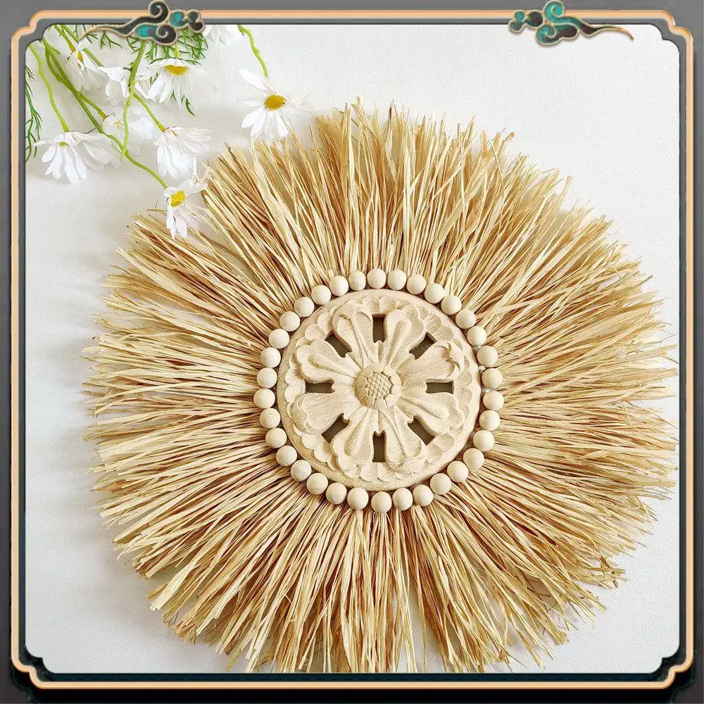 ASMA-Boho Handmade Woven Straw Wall Decor Moroccan Wood Beads Wall Hanging Ornament Round Home Decoration For Living Room
ASMA-Boho Handmade Woven Straw Wall Decor Moroccan Wood Beads Wall Hanging Ornament Round Home Decoration For Living Room