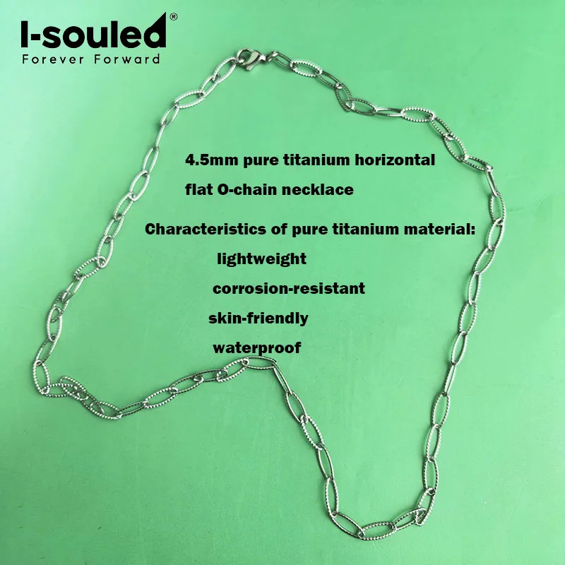 4.5mm pure titanium horizontal flat O-chain necklace, lightweight, waterproof and corrosion-resistant
4.5mm pure titanium horizontal flat O-chain necklace, lightweight, waterproof and corrosion-resistant