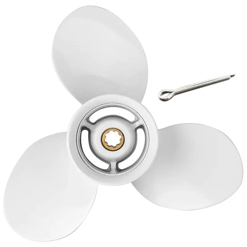 AU28-2X Outboard Propeller For 9.9Hp 15Hp 9 1/4X 9 Boat Motor Screw Ship Marine Engine Parts 3 Blade 8 Spline
AU28-2X Outboard Propeller For 9.9Hp 15Hp 9 1/4X 9 Boat Motor Screw Ship Marine Engine Parts 3 Blade 8 Spline