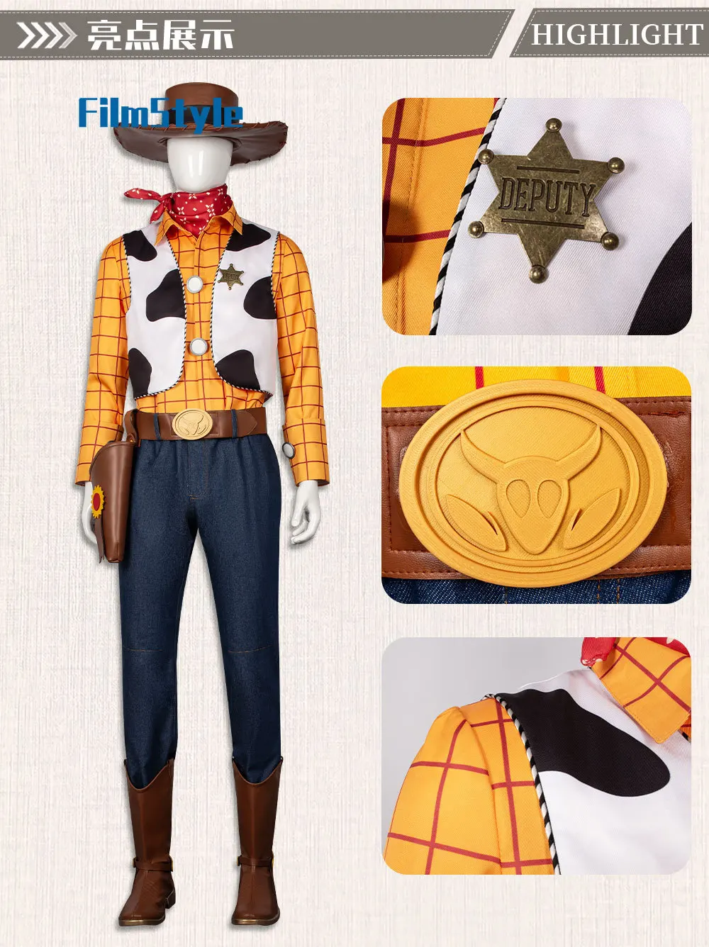 Woody Cosplay Costume Uniform Halloween Carnival Party Christmas Play Role Clothes Clothing
Woody Cosplay Costume Uniform Halloween Carnival Party Christmas Play Role Clothes Clothing